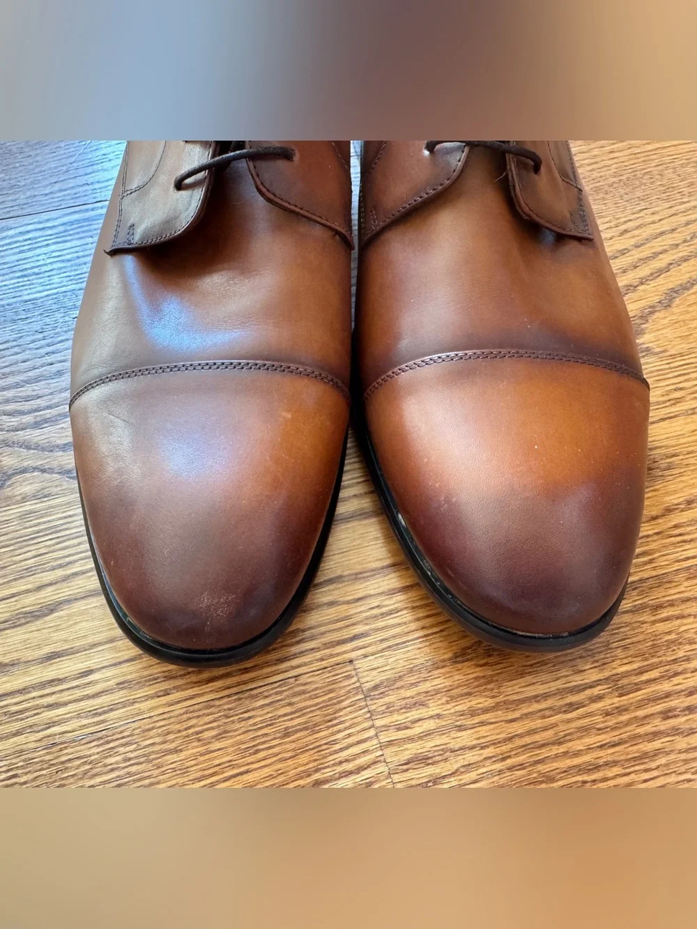 ALDO Men’s Brown Leather Cap Toe Derby Dress Shoes Size 13